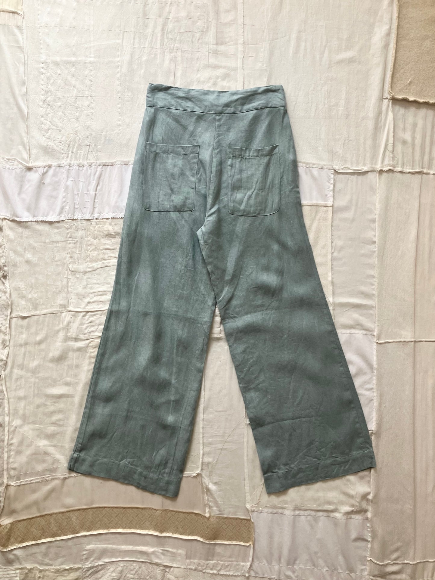 sula - flare pants linen twil - pearl blue