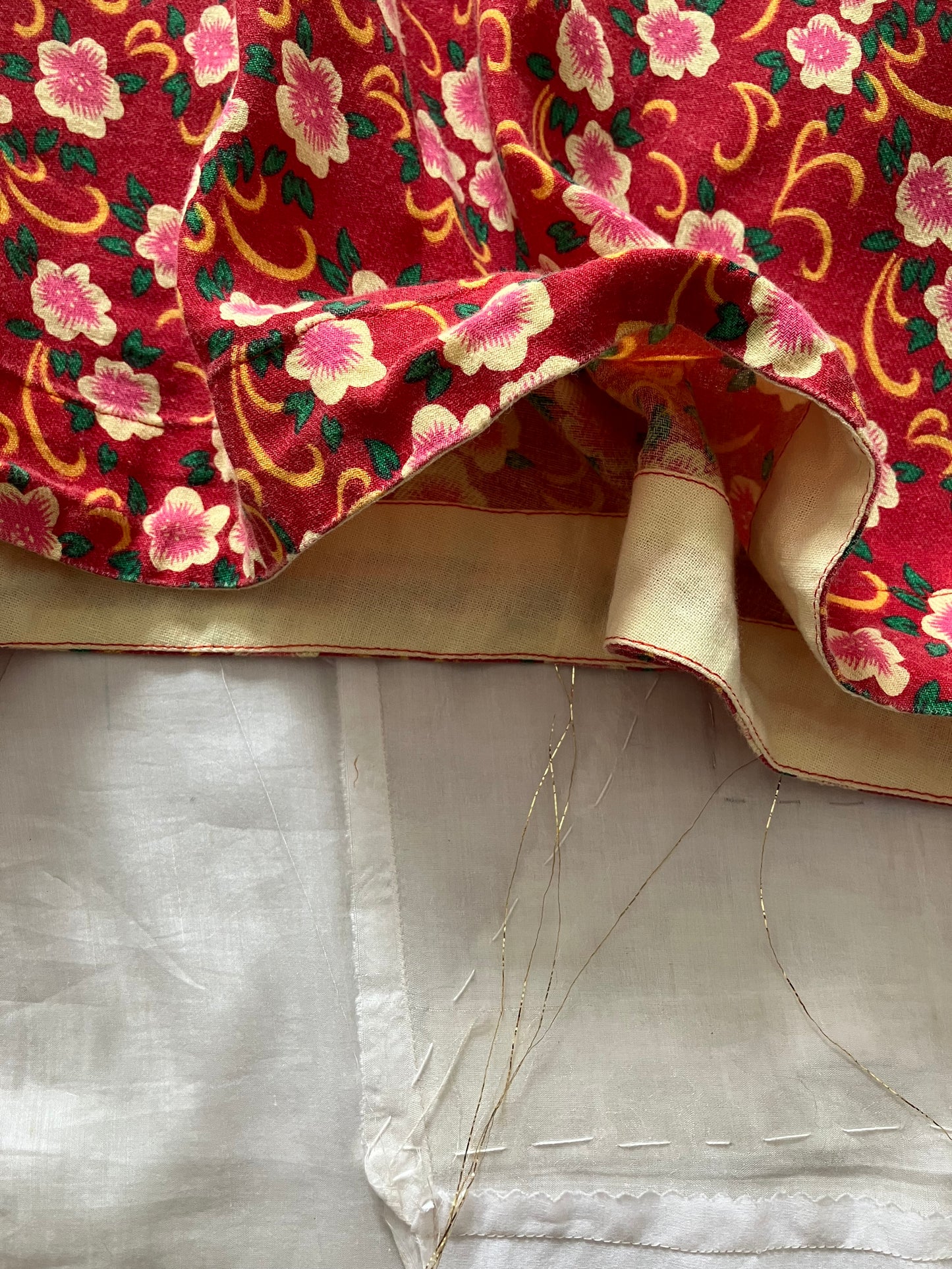 【Pre-loved】sula - red flower a line dress