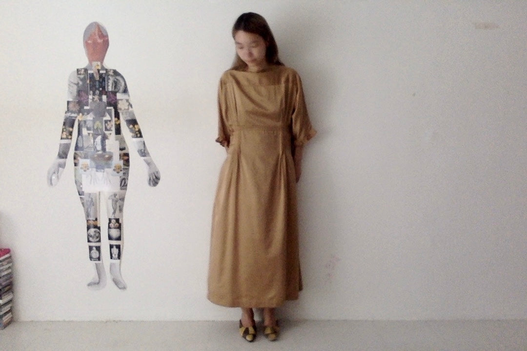 sula - doris dress - silk cotton satin - curry