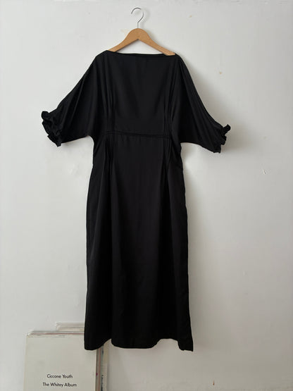 sula - doris dress - silk cotton satin - anthracite