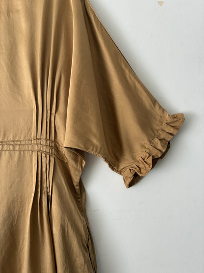 sula - doris dress - silk cotton satin - curry