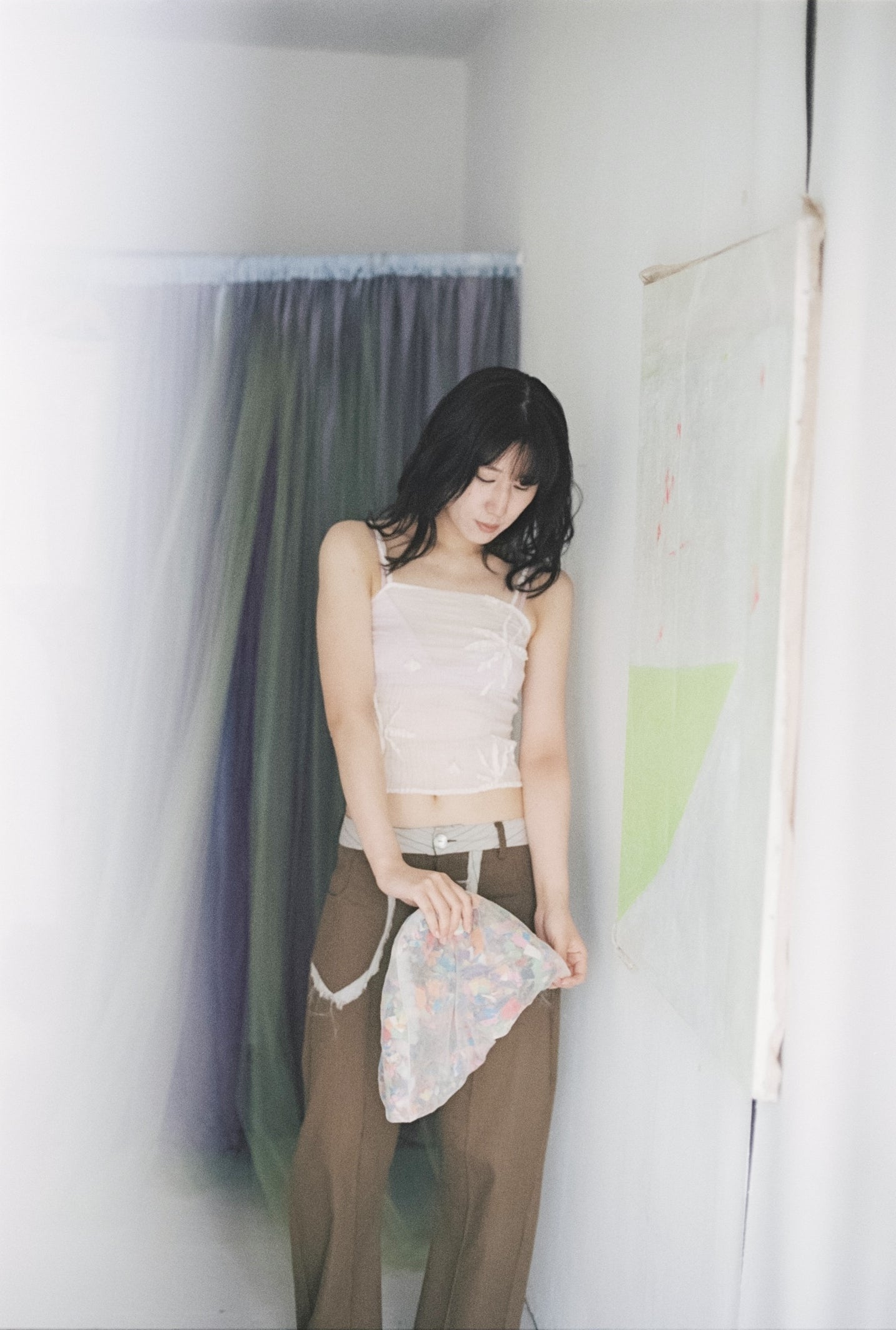 AZUR - Plissé Sheer Silk Appliqué Tube Top - Undyed (white)