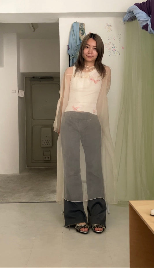 sula - lead dress - silk organza - egg nog