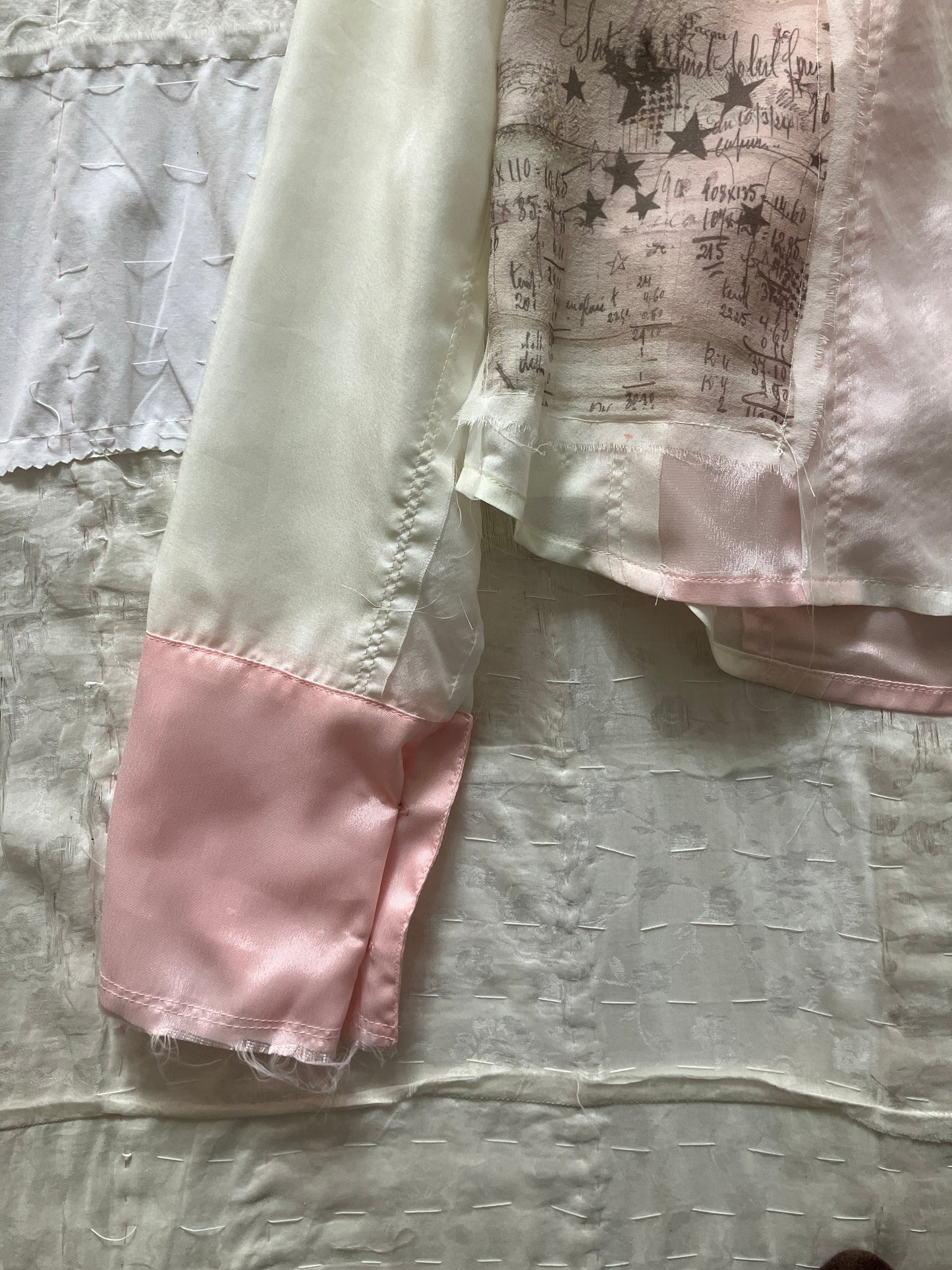 garbage core - SEMISHEER PATCHWORK SHIRT