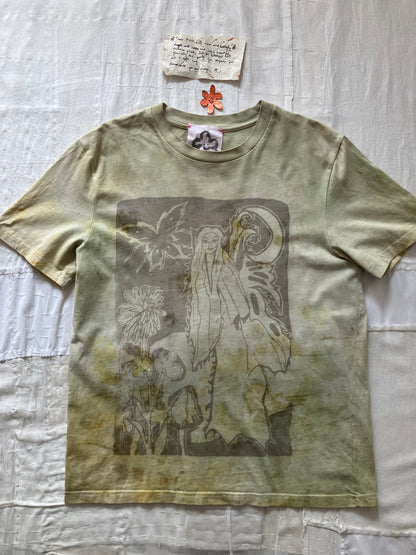 EIRINN HAYHOW - FLOWER FAIRIE WITH MOON AND BUTTERFLY TSHIRT 1 with bio flower patch