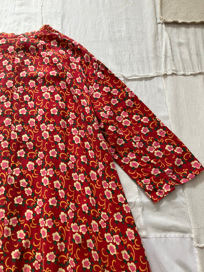 【Pre-loved】sula - red flower a line dress