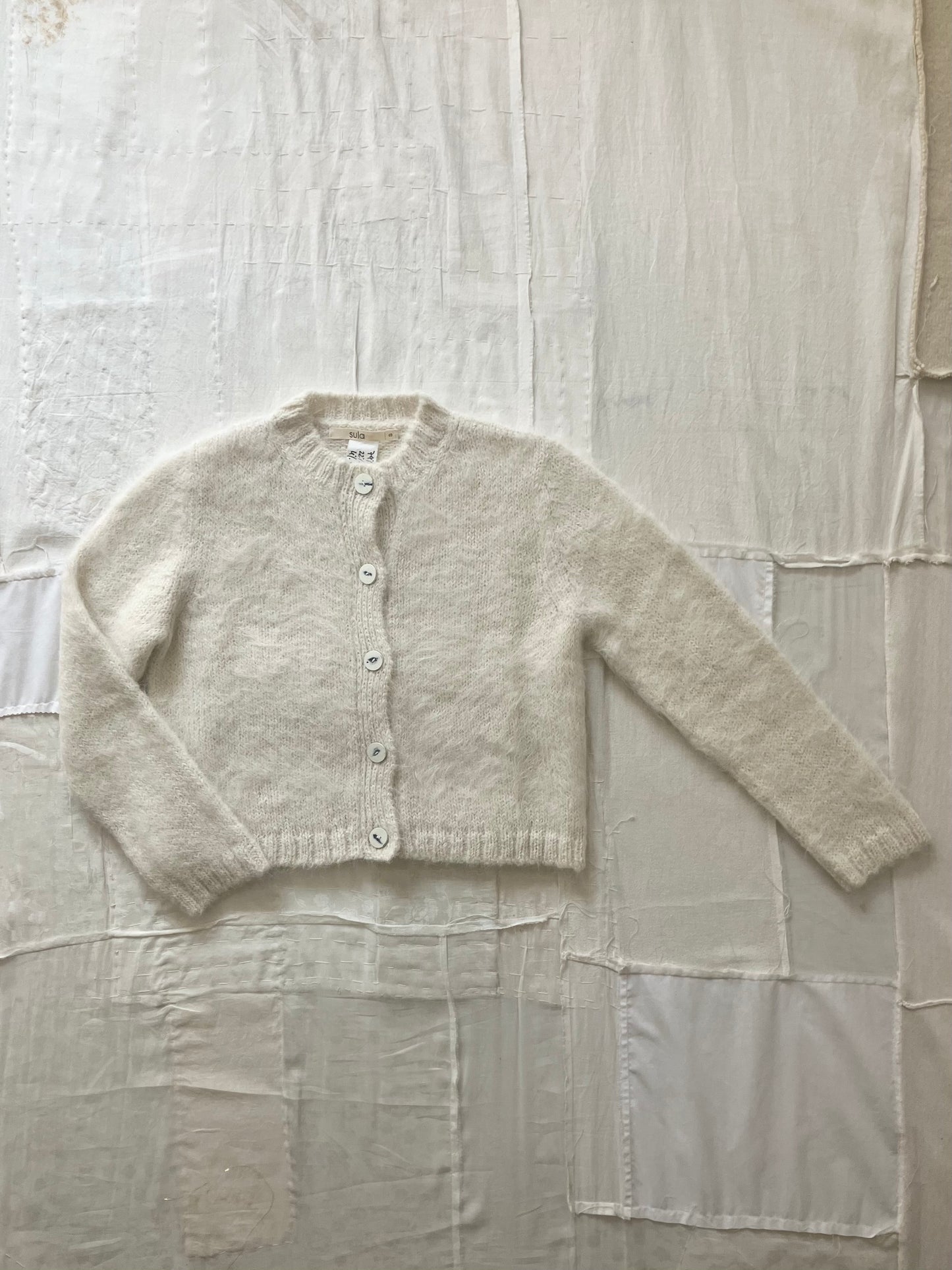 sula - fluffy alpaca nickel cardi - cream