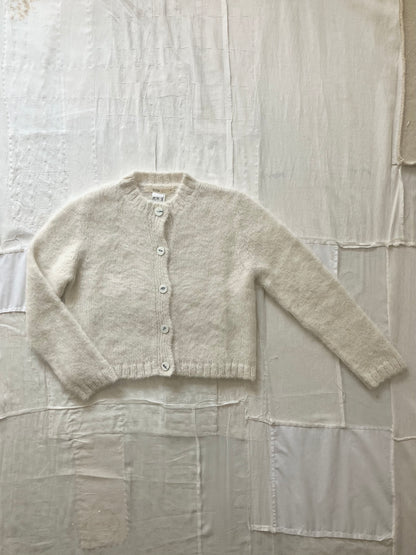 sula - fluffy alpaca nickel cardi - cream