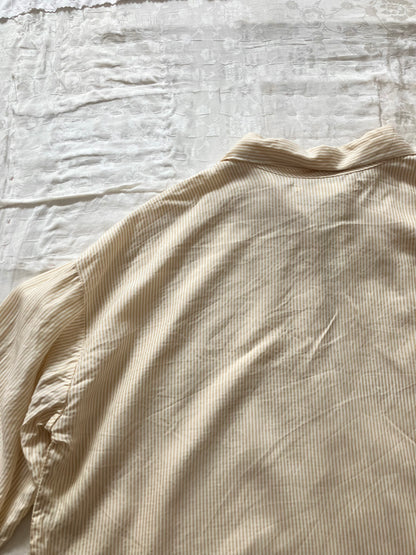 sula - clean patch shirt - gold & cream stripy turchi