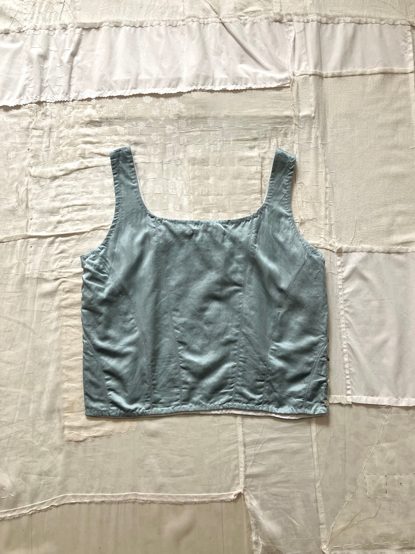 sula - corset top - pearl-blue