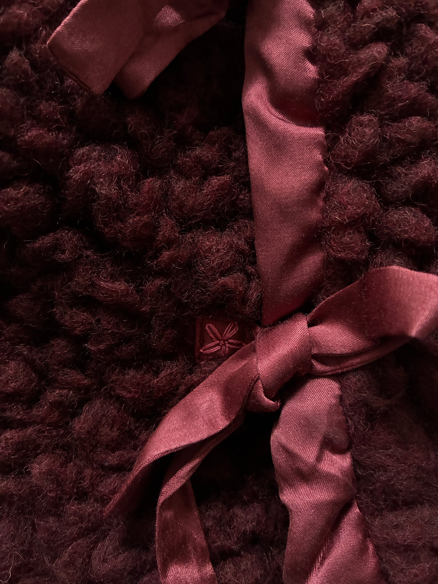 sula - wrap tie vest - big fluffy - conker red