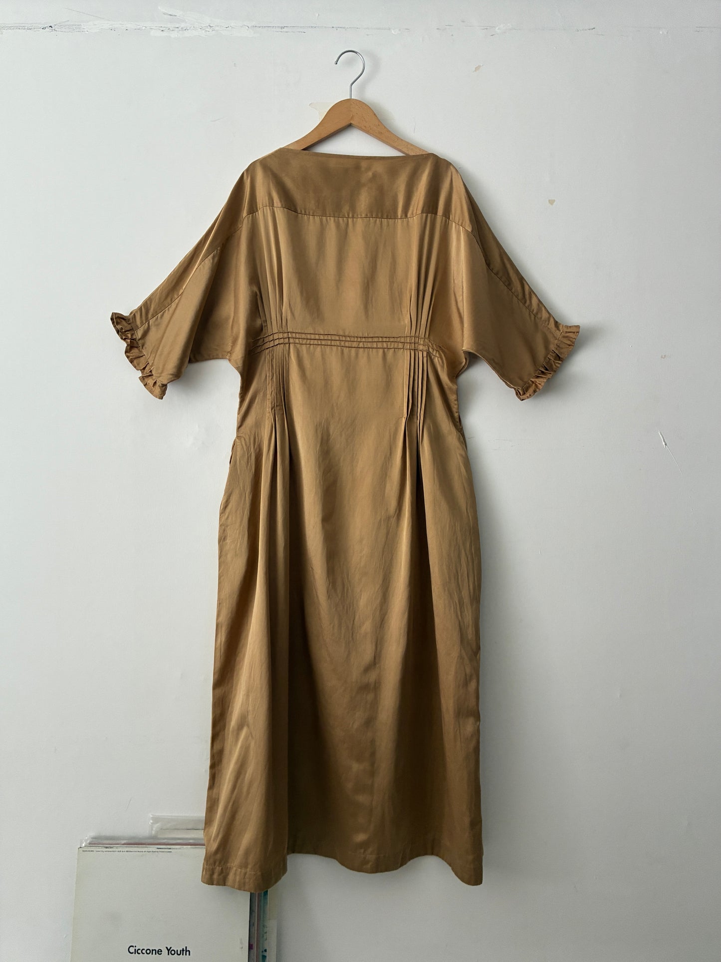 sula - doris dress - silk cotton satin - curry