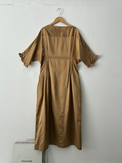 sula - doris dress - silk cotton satin - curry