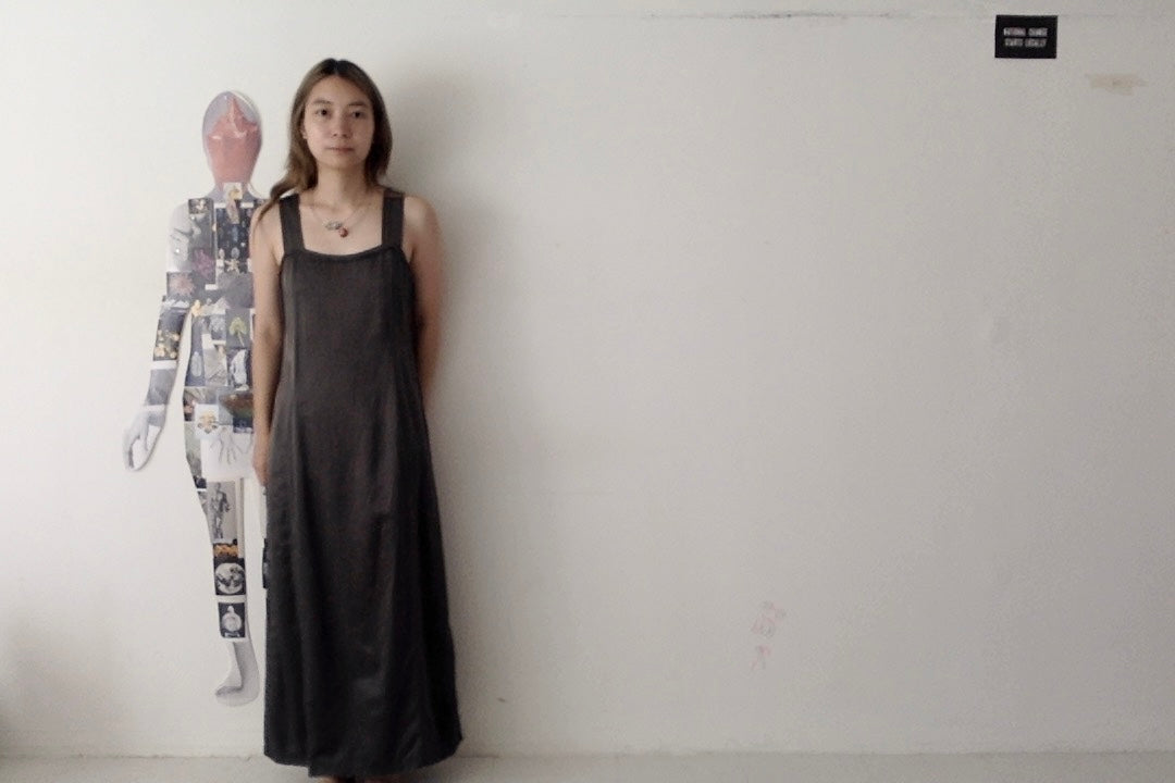 sula - wide strap dress - gunmetal