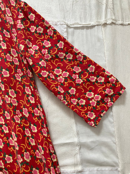 【Pre-loved】sula - red flower a line dress