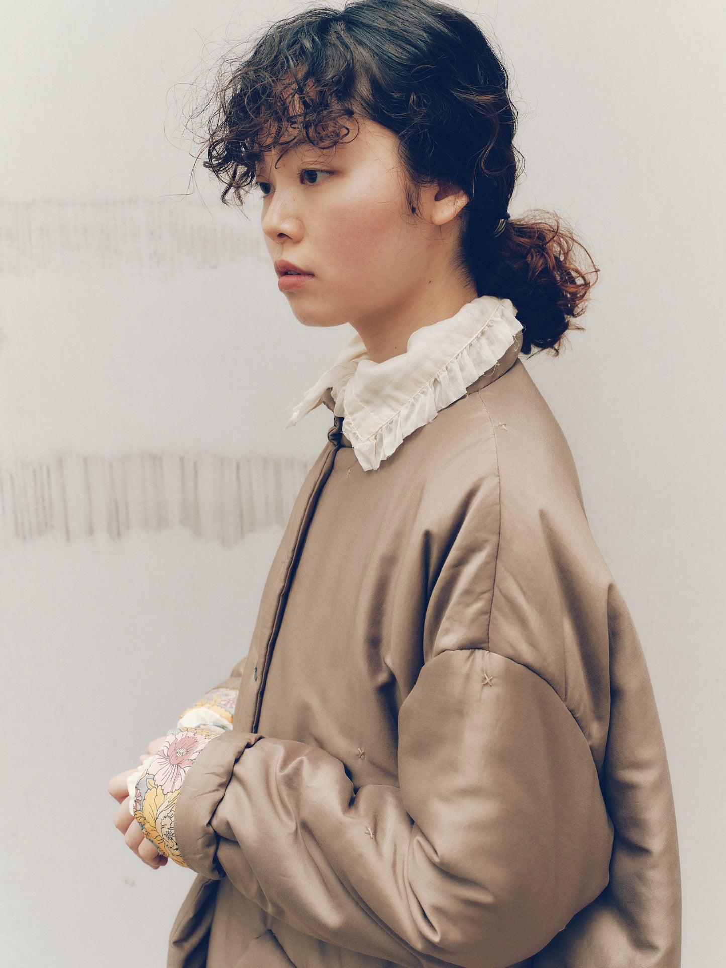 sula - frill blouse - tabacco
