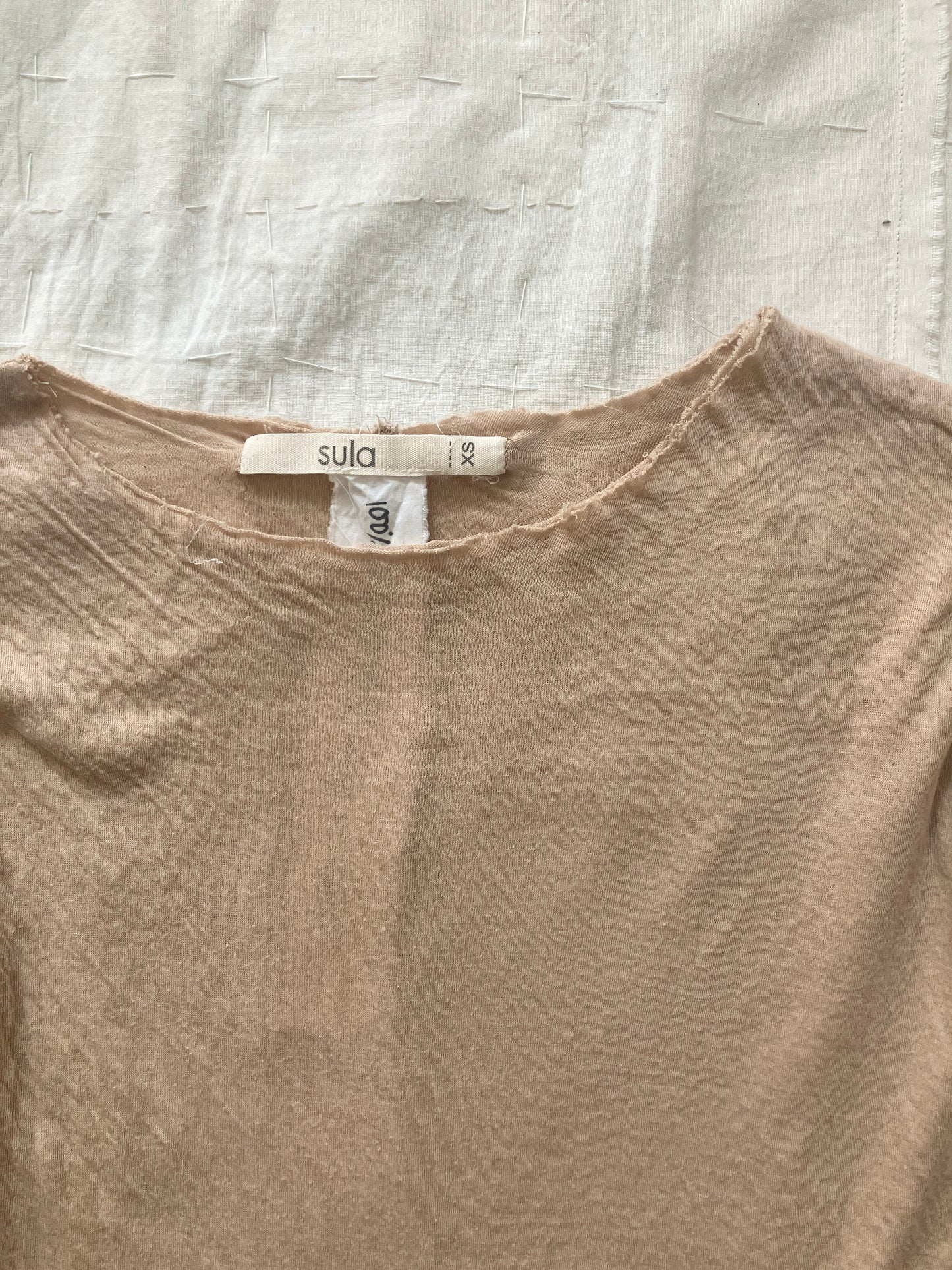 sula - long sleeve tee - cotton jersey - beige