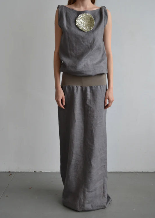 everyone's mother - Foil Dress - Charcoal