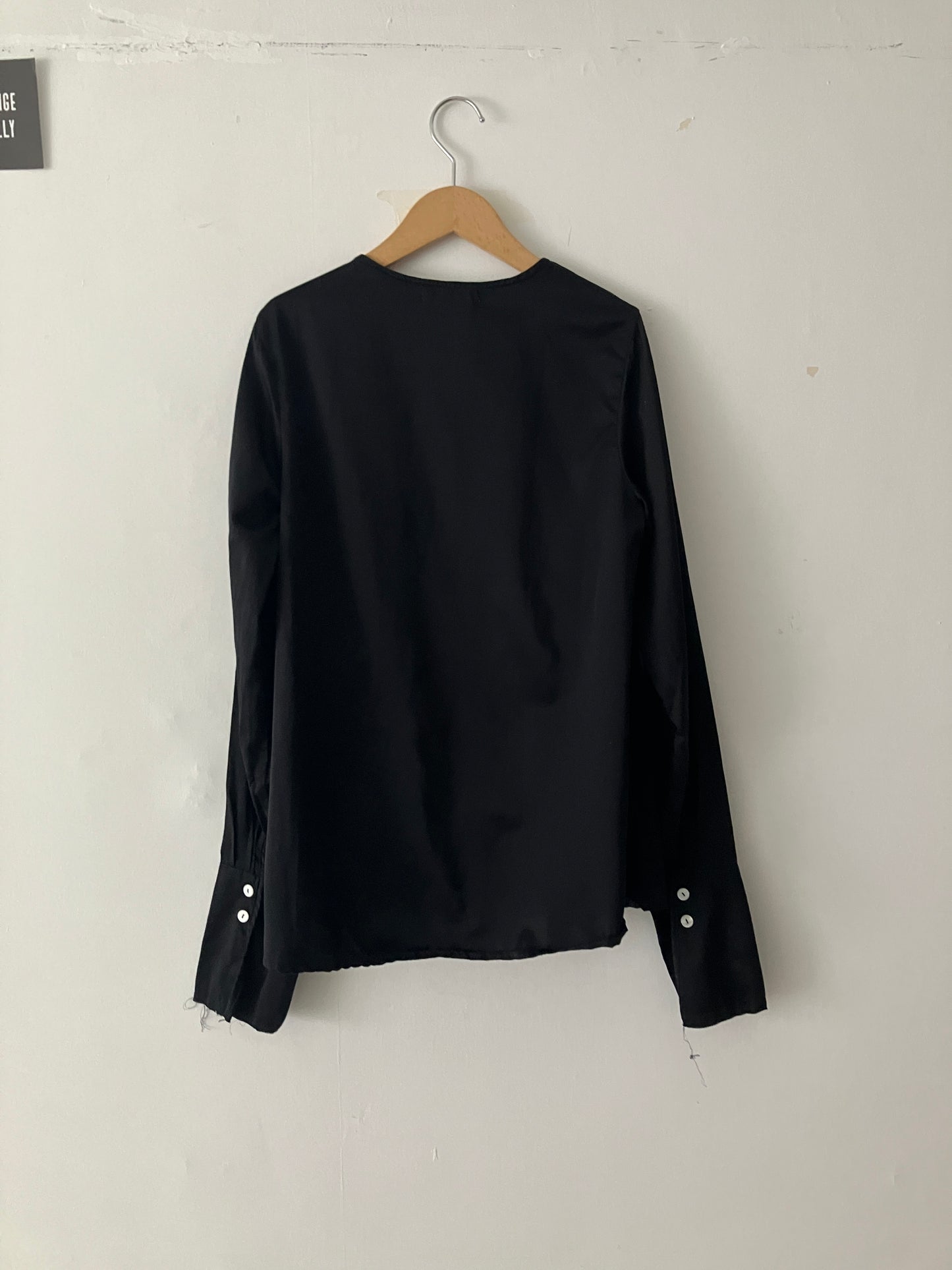sula - new washed shirt - silk cotton satin - anthracite