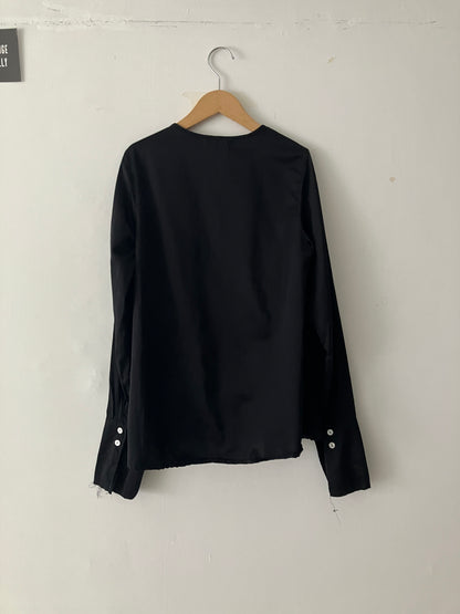 sula - new washed shirt - silk cotton satin - anthracite