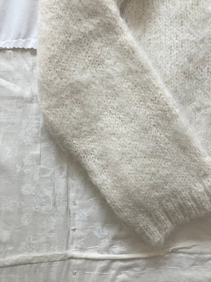 sula - fluffy alpaca nickel cardi - cream