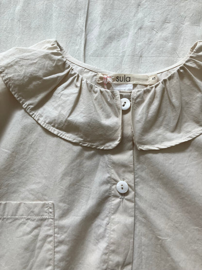 sula - pucked collar blouse - alabaster