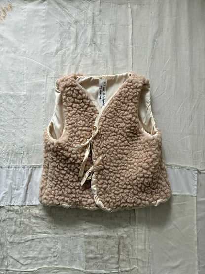 sula - wrap tie vest - big fluffy - crystal grey