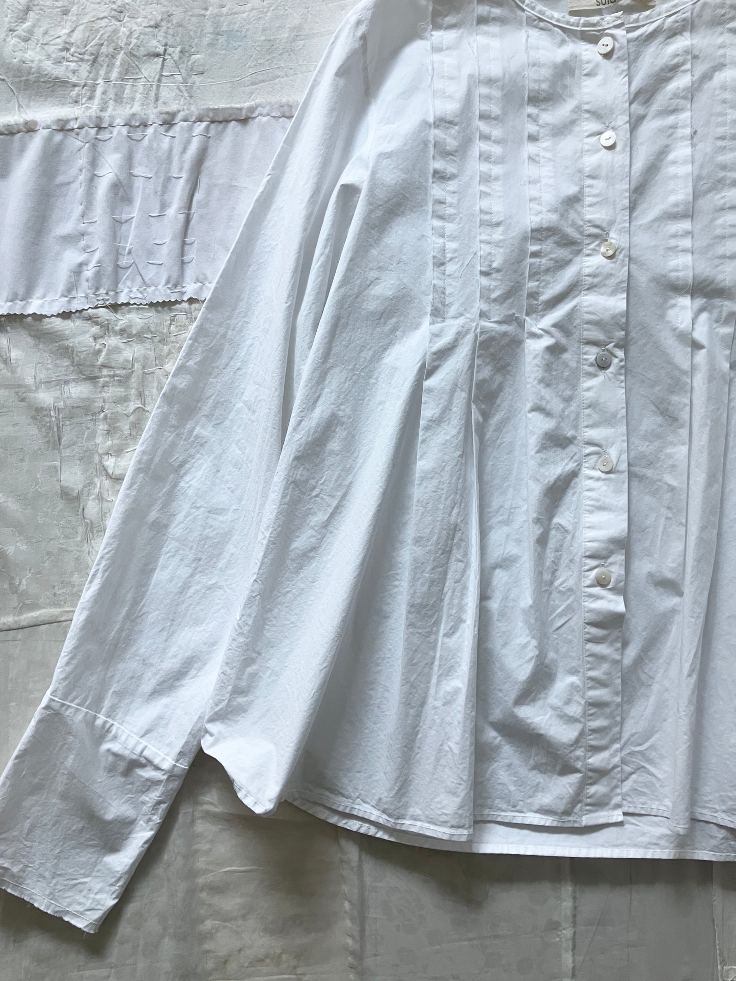 sula - pleat shirt kilberry cotton - white