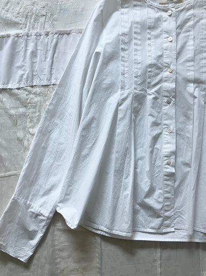 sula - pleat shirt kilberry cotton - white