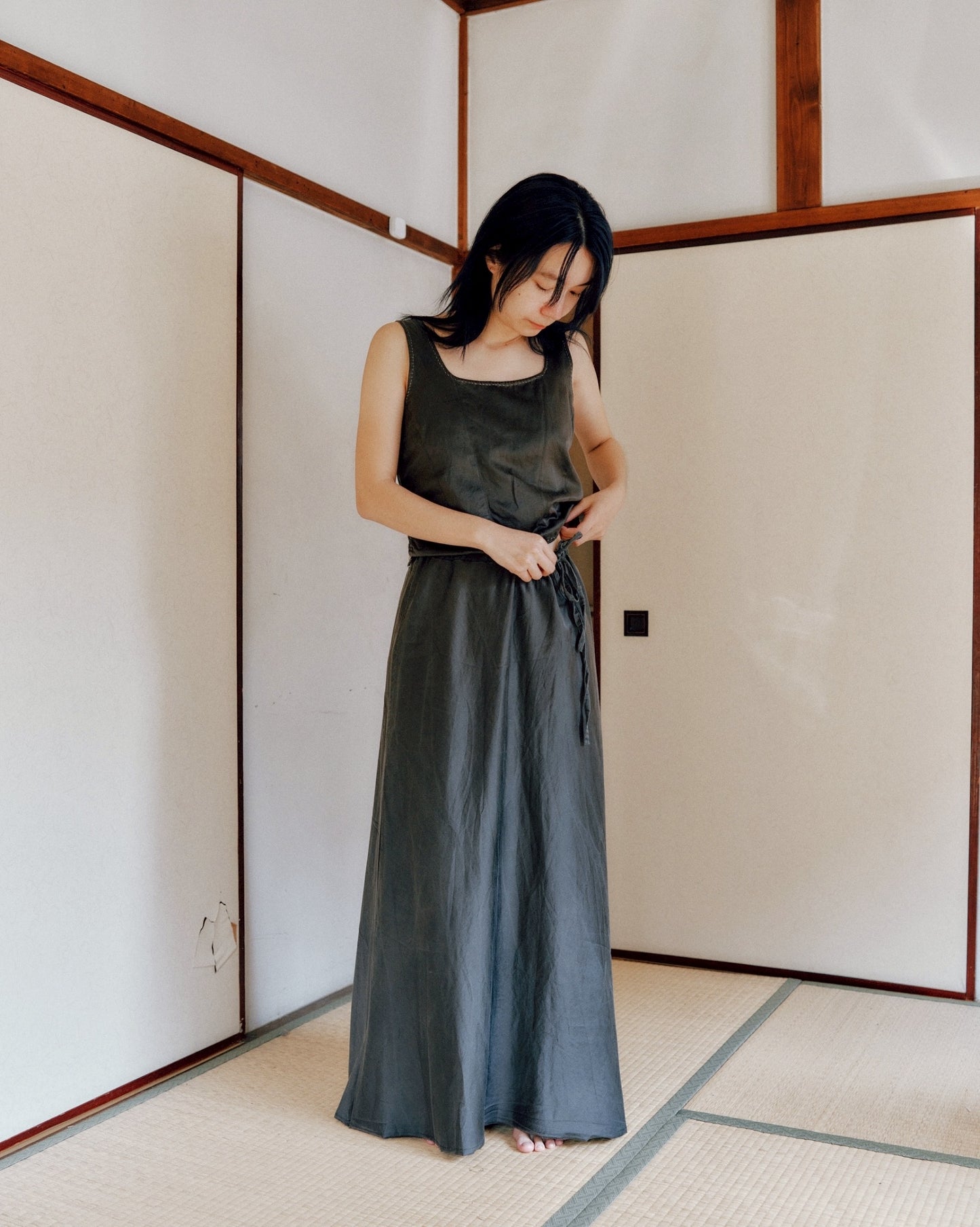 sula - corset - gunmetal