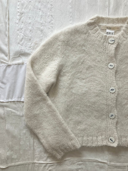 sula - fluffy alpaca nickel cardi - cream