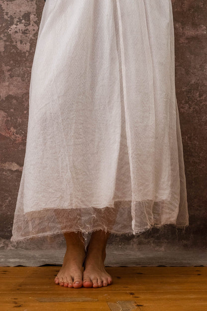 sula - elastic top skirt - silk organza print