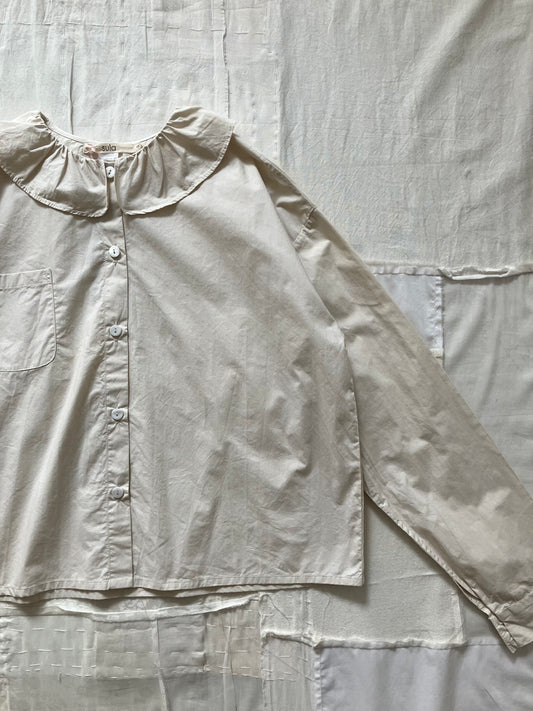sula - pucked collar blouse - alabaster
