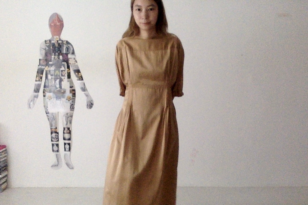 sula - doris dress - silk cotton satin - curry