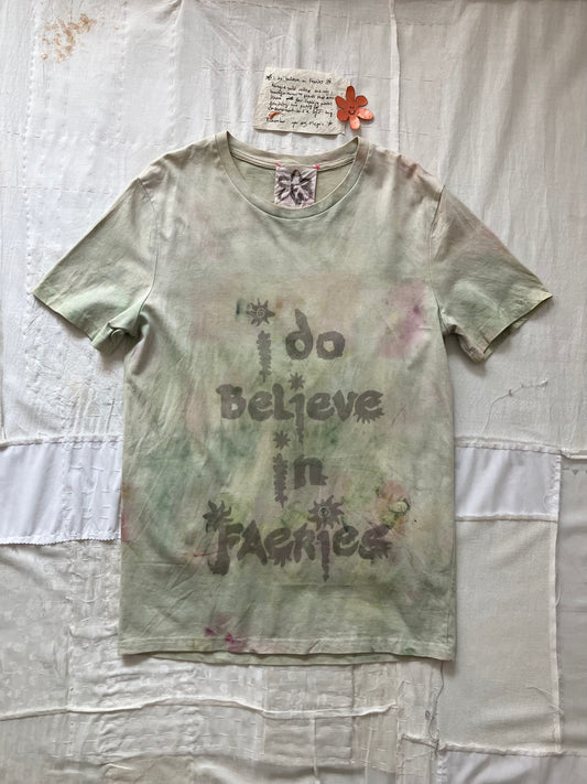 EIRINN HAYHOW - I DO BELIEVE IN FAERIES TSHIRT 1 with bio flower patch