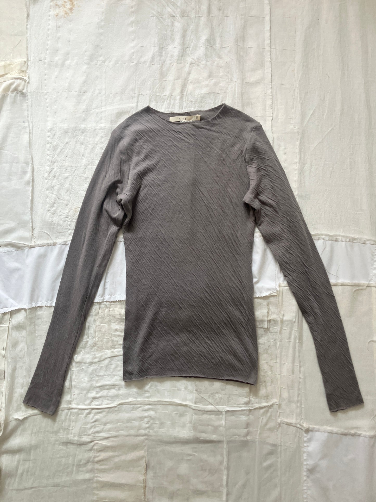 sula - long sleeve tee - cotton jersey - grey
