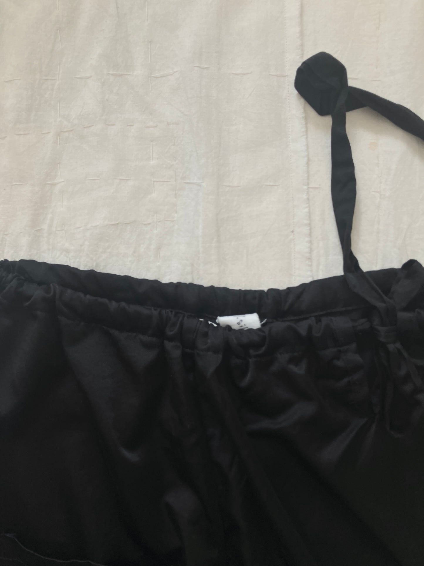 sula - wide leg japan pants - silk cotton satin - anthracite