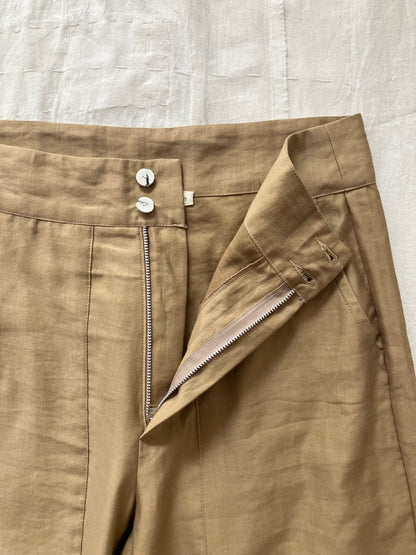 sula - flare pants french linen - ochre