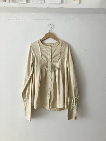 sula - new washed shirt - silk cotton satin - oyster white