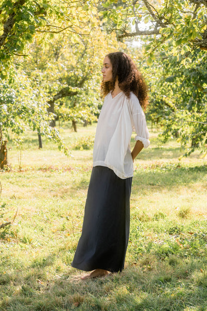 sula - bias cut long skirt - beluga