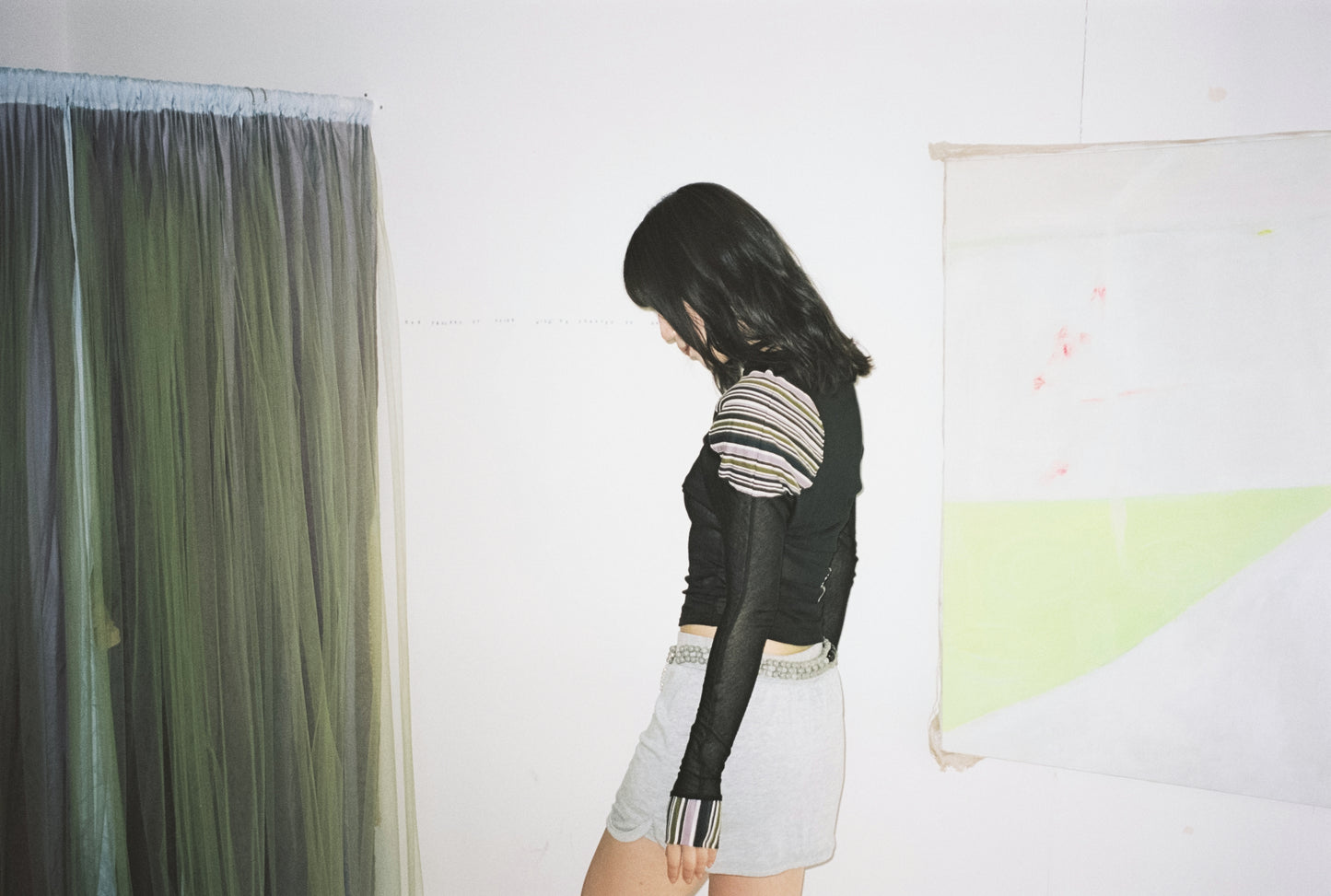 garbage core - ASYMMETRIC KNITTED TEE