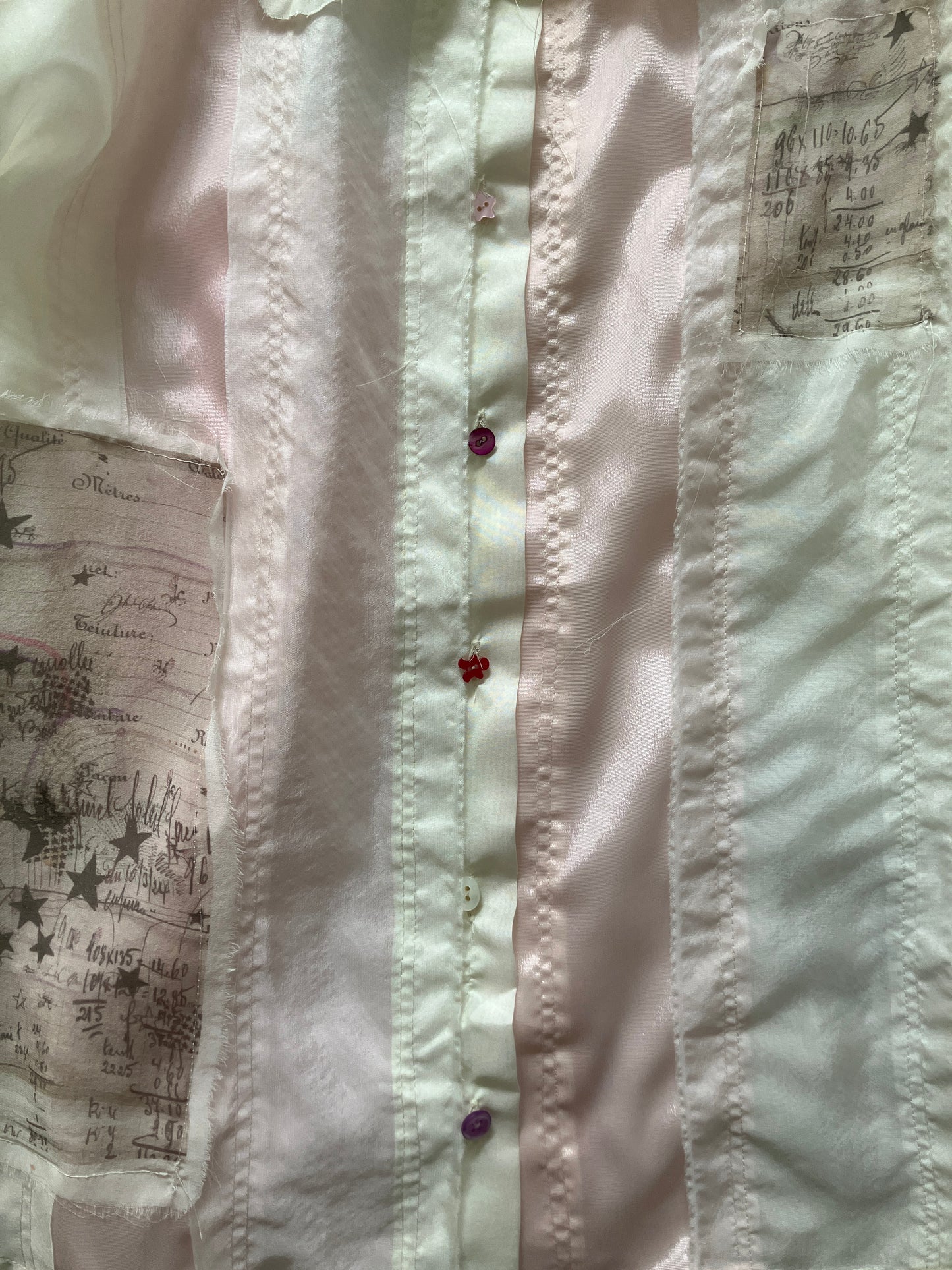 garbage core - SEMISHEER PATCHWORK SHIRT