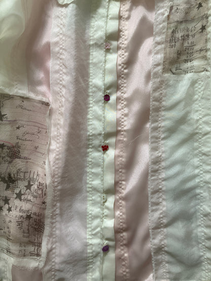 garbage core - SEMISHEER PATCHWORK SHIRT