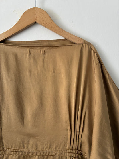 sula - doris dress - silk cotton satin - curry