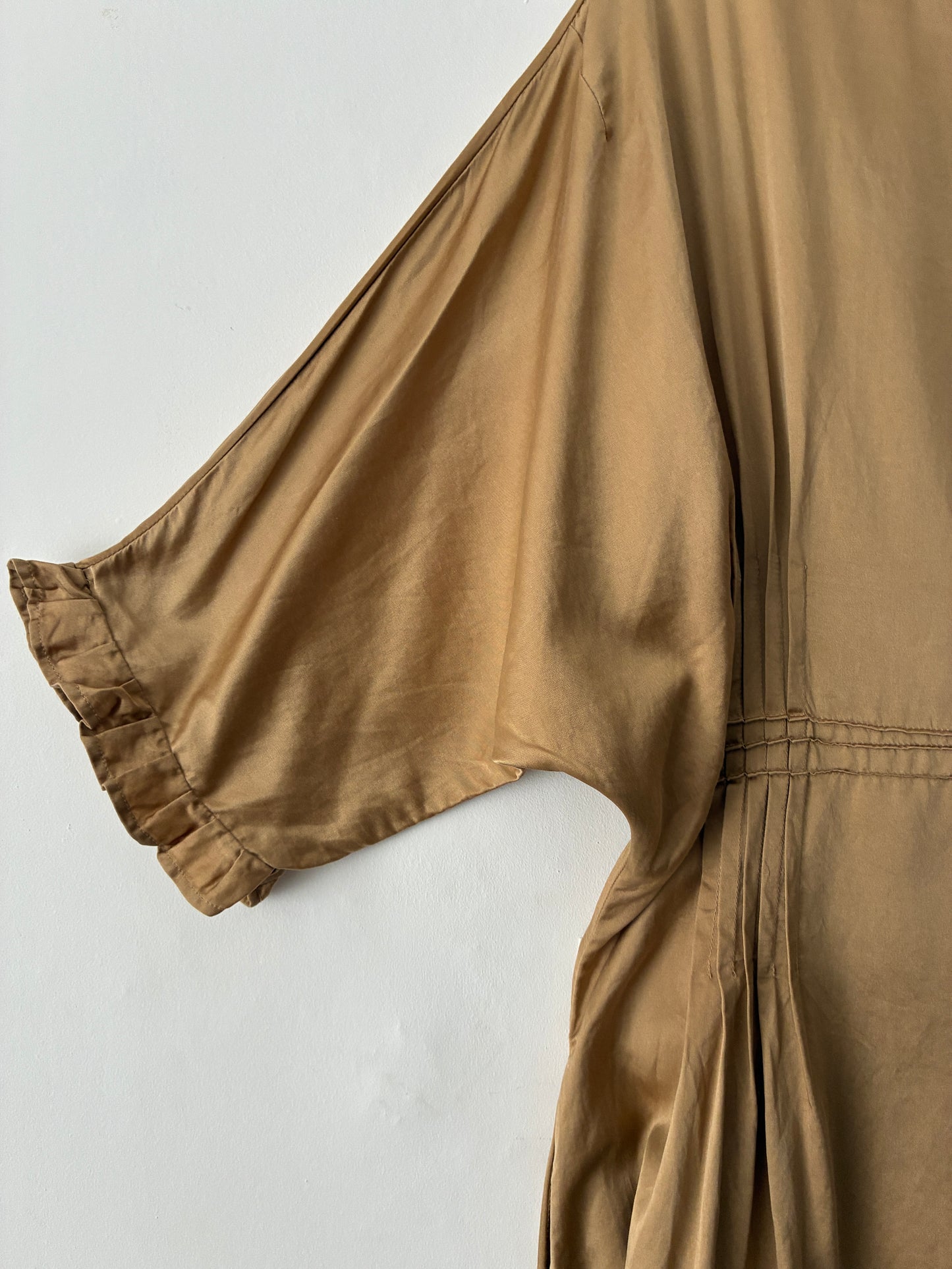 sula - doris dress - silk cotton satin - curry