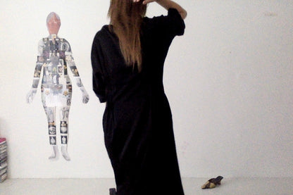 sula - doris dress - silk cotton satin - anthracite