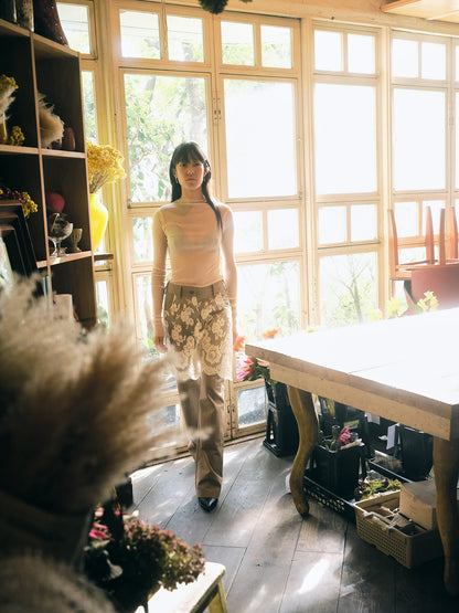 garbage core - LACES SKIRT TROUSERS