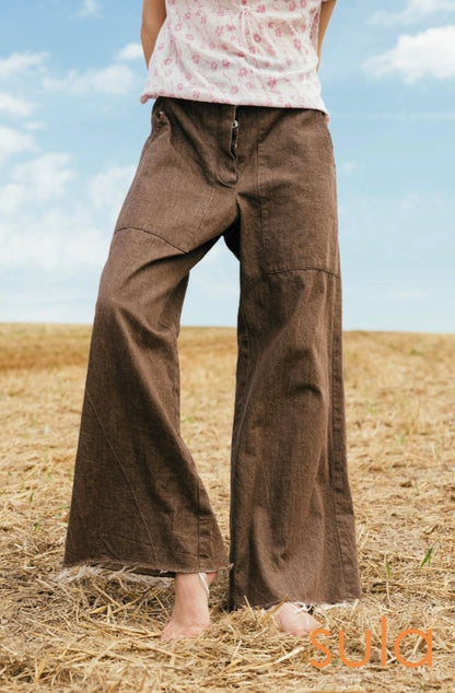 sula - flare trousers - organic denim