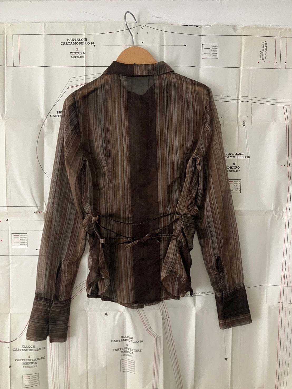garbage core - 35 BUTTONS GATHERED SHIRT