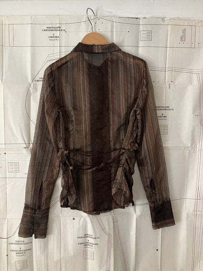garbage core - 35 BUTTONS GATHERED SHIRT